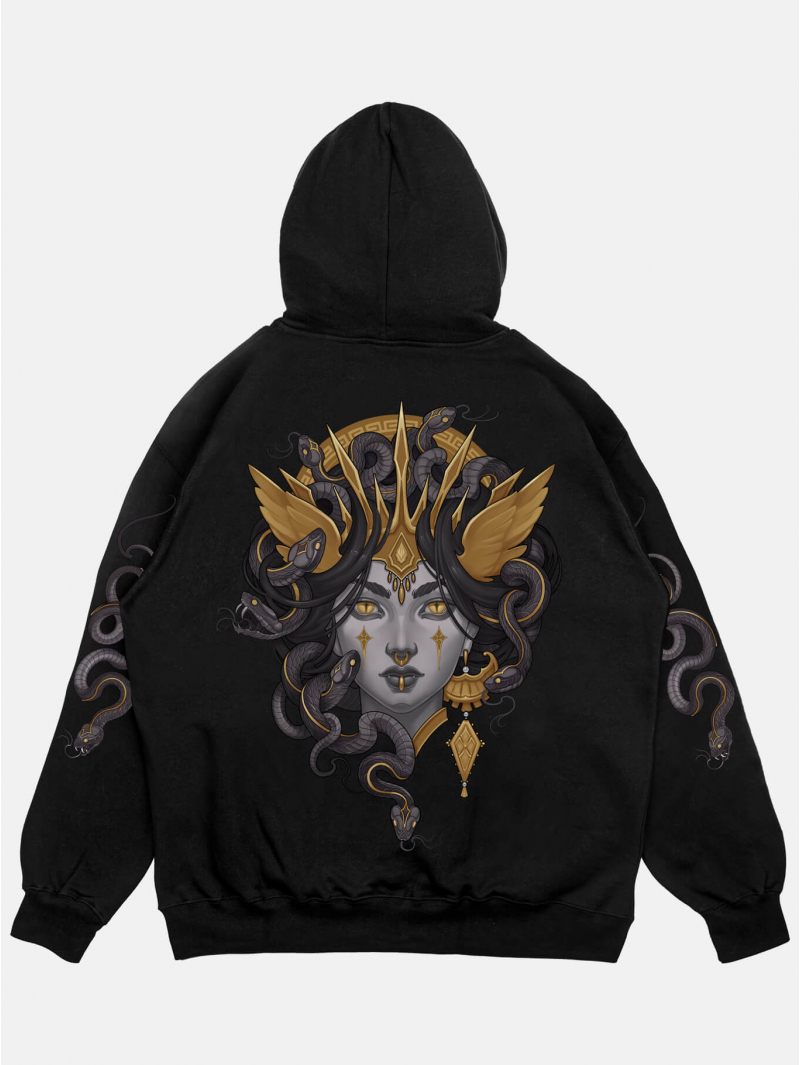 MEDUZA Hoodie パーカー ブラック Худи MEDUSA свободного кроя черный